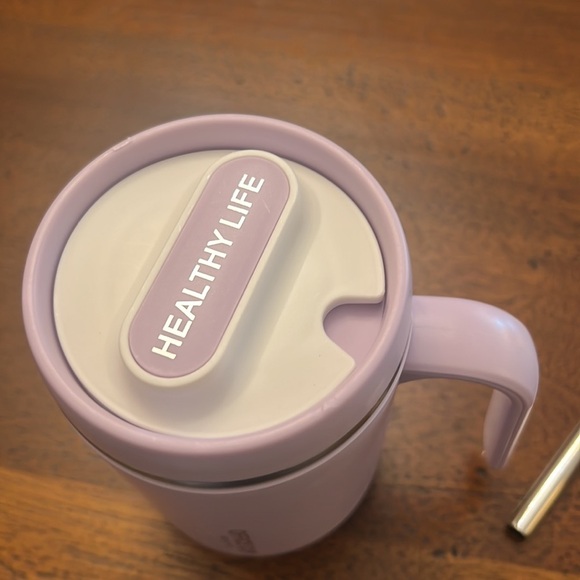 Insulated coffee cup purple. Comes with straw and lid new 450 ml office cup - Picture 10 of 15